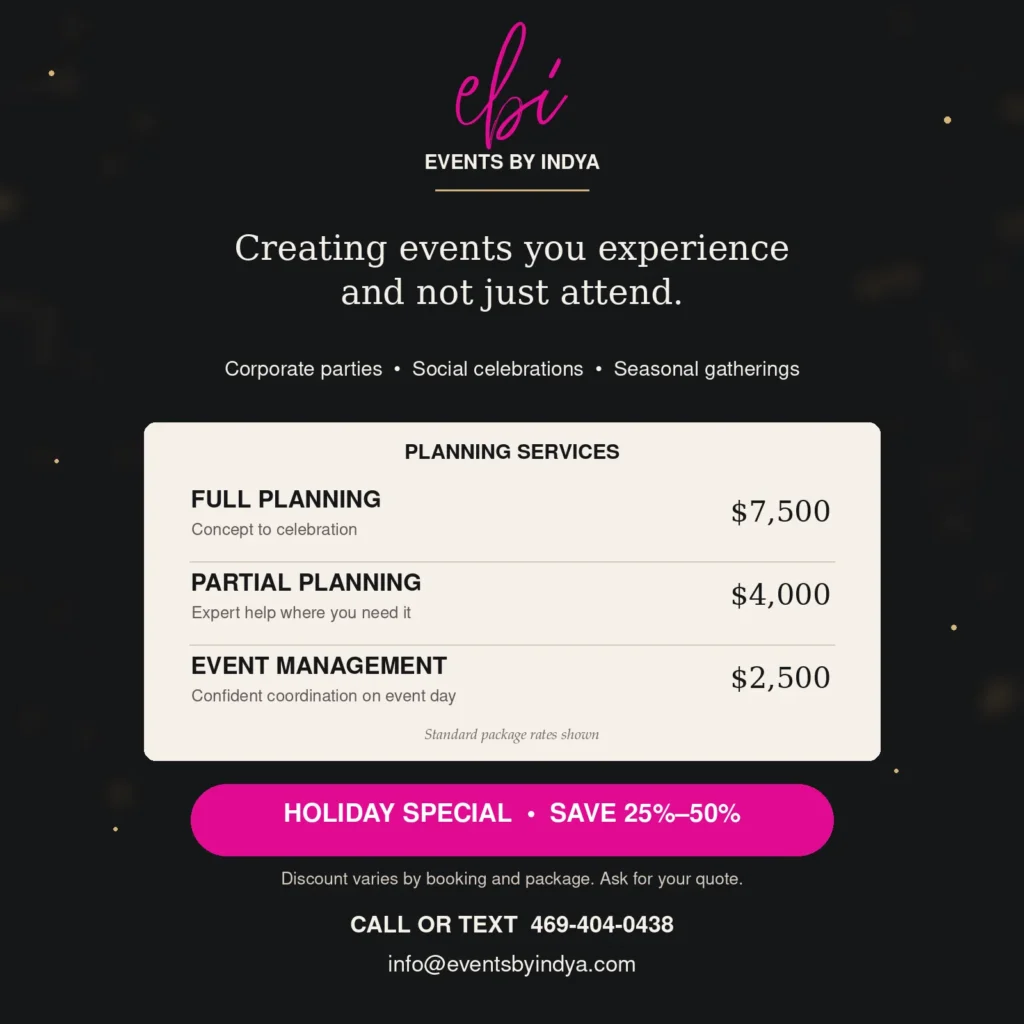 Events by Indya holiday special: full planning, partial planning and event management packages